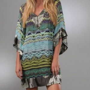 Diane Von Furstenberg Silk Mixed Print Tunic Dress